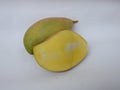Closeup shot of totapuri mango fruit isolated on white background Royalty Free Stock Photo
