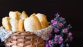 Closeup shot of traditional Brazilian bread in a basket Royalty Free Stock Photo