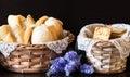 Closeup shot of traditional Brazilian bread in a basket Royalty Free Stock Photo