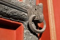 Closeup shot of a traditional Chinese door knocker Royalty Free Stock Photo