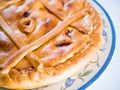 Closeup shot of a traditional Galician pie