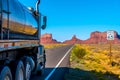 Closeup shot of a truck on the road in Monument Valley Utah, USA Royalty Free Stock Photo
