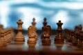 Closeup shot of two chess horses standing next to each other Royalty Free Stock Photo