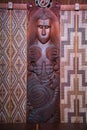 Closeup shot of typical Maori carving. Royalty Free Stock Photo