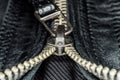 Closeup shot of an unzipped zipper