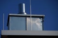 Closeup shot of a ventilation system on a rooftop