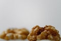 Closeup shot of Walnuts isolated on a white background Royalty Free Stock Photo