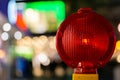 Closeup shot of warning light in the night Royalty Free Stock Photo