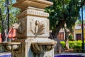 Closeup shot of a water fountain with animal faces in Coyoacan, Mexico