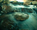 Closeup shot of a waterfall steam with the huge rocks Royalty Free Stock Photo