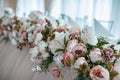 Closeup shot of the wedding decoration elements at daylight