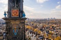 Closeup shot of Westertoren part of Westerkerk, Amsterdam, Netherlands Royalty Free Stock Photo