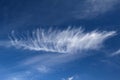 Closeup shot of white cloud streaks in a blue sky Royalty Free Stock Photo