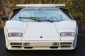 Closeup shot of a white Lamborghini 1988 5000 S Rear Wing