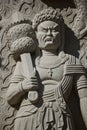 Closeup shot of a white statue in the Bacalhoa Buddha Eden Garden in Portugal