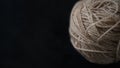 Closeup shot of the white woolen yarn ball Royalty Free Stock Photo