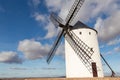 Closeup shot of a windmill of Campo de Criptana, Spain on a cloudy day