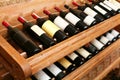 Closeup shot of wineshelf Royalty Free Stock Photo