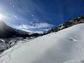 Closeup shot of winter in Zermatt, Matterhorn, Valais in the Swiss Alps