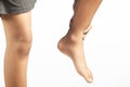 cropped view of a women having leg having angle joint pain