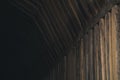 Closeup shot of wooden walls in a secret tunnel in North Dakota