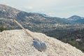 Closeup of a shovel in the stones. Royalty Free Stock Photo