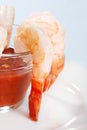 Closeup Shrimp With Seafood Sauce Royalty Free Stock Photo