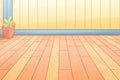 closeup of a side porchs wooden flooring or deck, magazine style illustration Royalty Free Stock Photo
