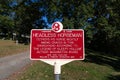 Sign for the Headless Horseman at Sleepy Hollow Cemetery in Sleepy Hollow New York