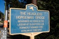 Sign for the Headless Horseman Bridge in Sleepy Hollow New York Royalty Free Stock Photo