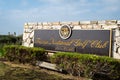 Closeup of the sign at the Trump National Golf Course in Rancho Palos Verdes
