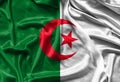 Closeup of silky Algerian flag