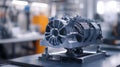 Closeup of a Silver 3D-Printed Automotive Engine Part