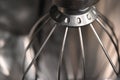 Closeup of a silver whisk