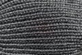 Closeup of simple black acrylic rib knit fabric
