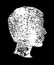 Fingerprint. Vector drawing black pattern