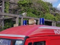 Closeup of a siren on the roof of a german fire department car