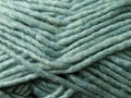 Closeup of skein of green yarn
