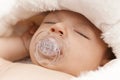 Closeup sleeping adorable baby face Royalty Free Stock Photo