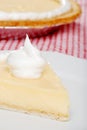 Closeup slice of banana cream pie