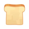 Closeup of slice of bread isolated illustration on white background