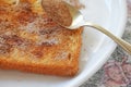 Cinnamon toast with spoon