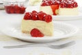 Closeup Slice of cherry cheesecake