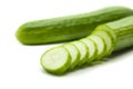 Closeup slice cucumbers