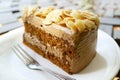 Slice of Mouthwatering Coffee Almond Cake