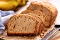 Sliced Banana Nut Loaf Cake Royalty Free Stock Photo