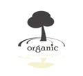 Healthy life style. Organic sign with tree. Flat design icon.