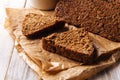 Closeup on sliced flourless diet grain bread Royalty Free Stock Photo