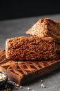 Closeup on sliced flourless diet grain bread Royalty Free Stock Photo