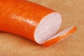 Closeup sliced kielbasa Royalty Free Stock Photo